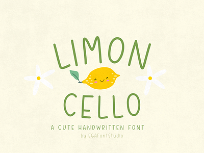 Limoncello - A Cute Handwritten font by EGAFontStudio children book fonts children fonts handwriting font handwritten font kids fonts playful children font sans font typography