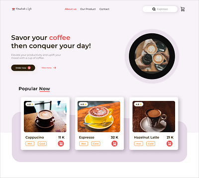 Daily UI Challenge Day 3 aesthetic animation beauty branding cardui coffee dailyui design hotel illustration landingpage logo menu rating ui usability ux