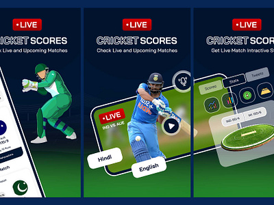 Live Cricket scores graphic design