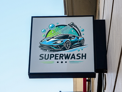 "Superwash Car Wash Logo" branding carwash carwash logo design inspiration graphic design logo logo art logo inspiration logodesign modern design professional logo