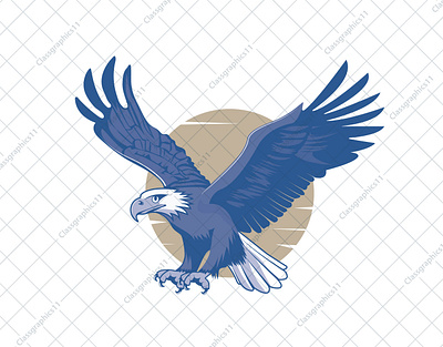 Eagle And Jagged Moon bird bird of prey brave eagle fearless flight jagged logo moon soaring vector