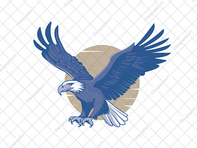 Eagle And Jagged Moon bird bird of prey brave eagle fearless flight jagged logo moon soaring vector