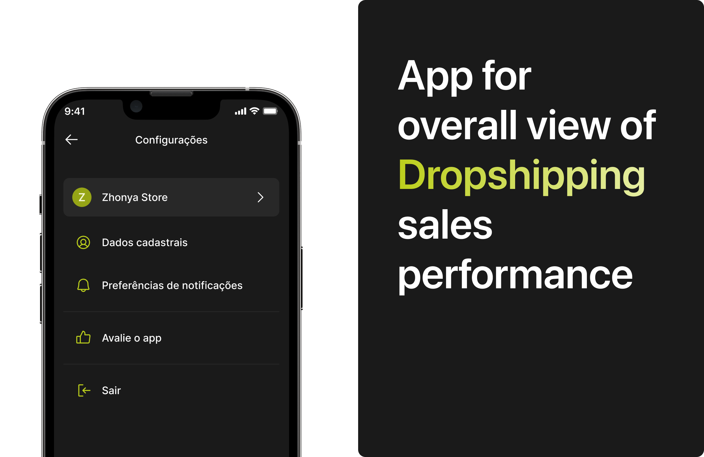 Settings app app dropshipping ios saas settings