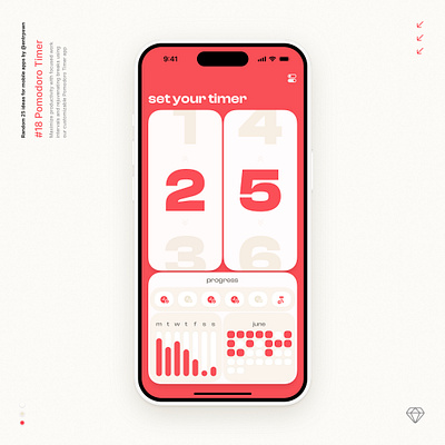 Pomodoro Timer app ios madewithsketch mobile pomodoro sketchapp ui