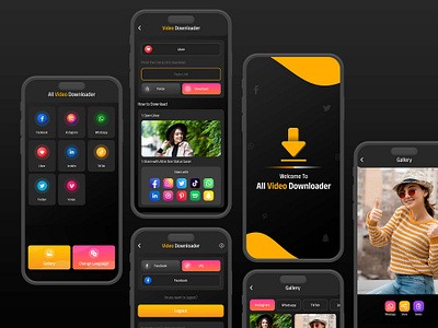 All Video Downloader mobile app design