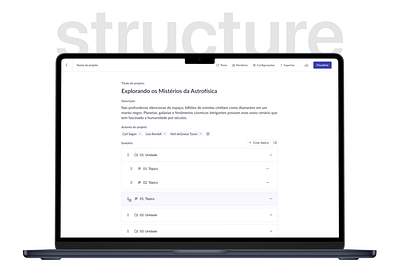 Struture material builder builder design edtech lms ui ux