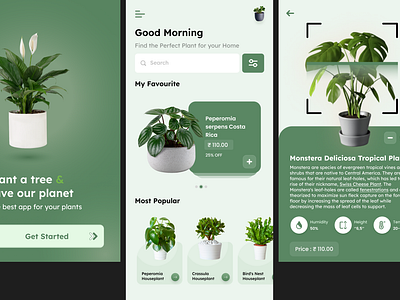 Plant Identification App mobile app design ui