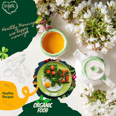 Instagram post :healthy organic food animation branding graphic design