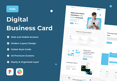 Landing page for Digital business card deign figma landing page desin ui ui design ux