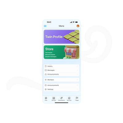 Smart Home App - Menu animation app branding design graphic design home house illustration logo menu profile settings smart store ui ux vector