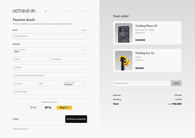 Nothing Checkout #Daily UI 2 branding dailyui graphic design ui