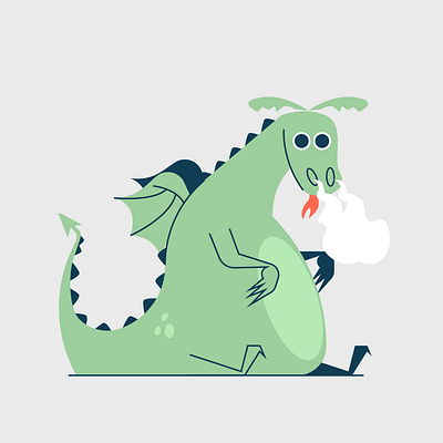 dragon branding design dragon funny graphic design icon illustration line minimal retro simple ui