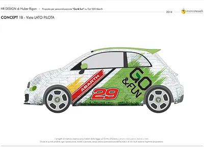 HR design | Abarth Fiat 500 "Go&fun" customization automotive graphic design wrapping