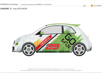 HR design | Abarth Fiat 500 "Go&fun" customization automotive graphic design wrapping