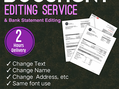 Document Editing Service & Bank Statement Editing bank statement editing edit bank edit bank statement edit pdf pdf editing