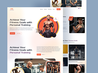 Personal Fitness Trainer landing page branding design figma fitness trainer fitness trainer landing page jitter landing page logo minimal motion graphics ui ux webstie