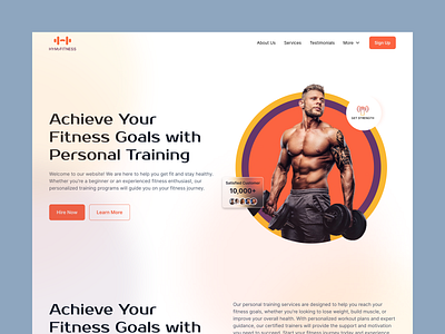 Personal Fitness Trainer landing page branding design figma fitness trainer fitness trainer landing page jitter landing page logo minimal motion graphics ui ux webstie