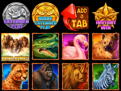 Set of slot symbols animation for the African themed slot game africa slot african symbols african themed animation characters animation digital art gambling game art game design game graphics graphic design motion graphics slot design slot game slot machine symbols animation symbols art