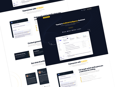 Teacher's Artificial Intelligence Assistant ai dark design landing page light