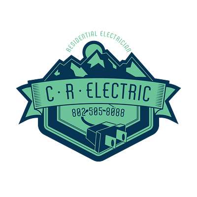 CR Electric branding graphic design logo