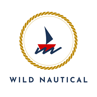 Wild Nautical boat branding logo