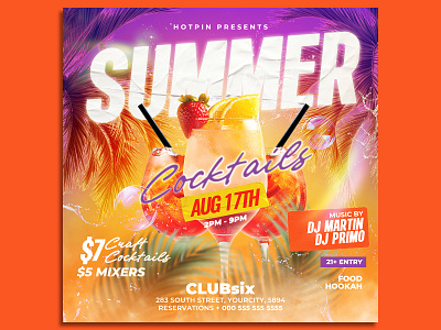 Summer Drinks Flyer Template summer