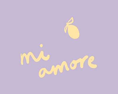 mi amore logo brand design brand identity branding branding inspo color palette design inspiration graphic design illustration italian inspired lemon lemons logo logo design primary logo purple yellow