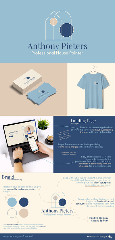 Professional House Painter Landing Page and Branding branding graphic design landing page logo painter professional website ui ux