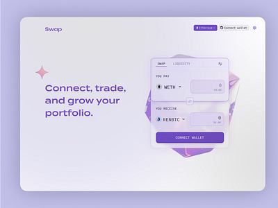 Swap minimal UI concept crypto defi saas swap ui web3