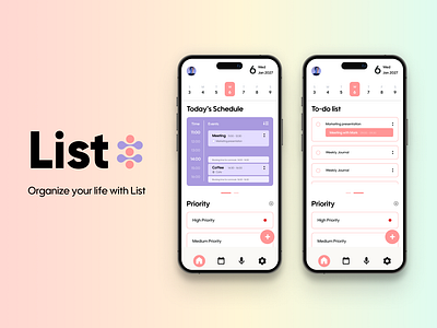 List : Organize your life with List app application application design case study design interface ios schedule ui ux