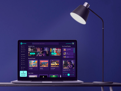 ECHO VIBES: Lo-fi Music Streaming App branding logo ui ux