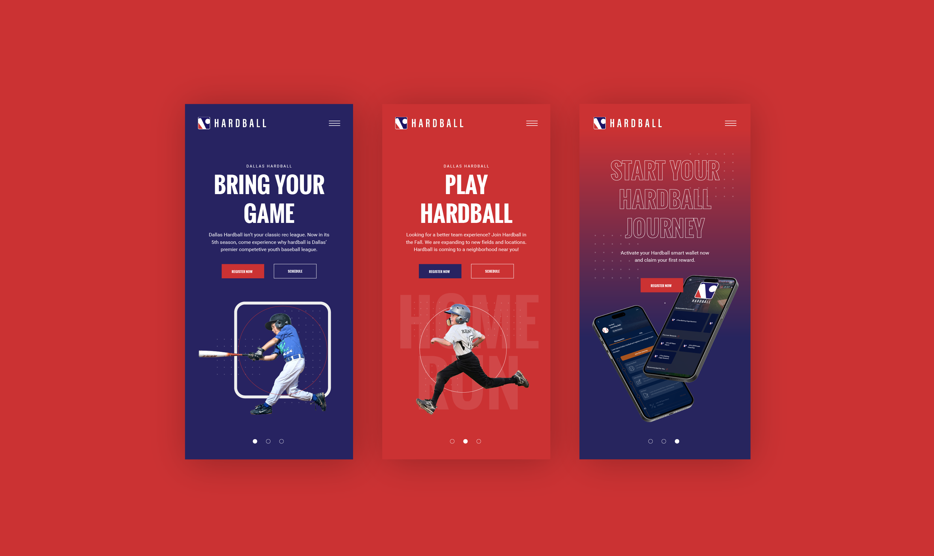 Dallas Hardball Homepage Comps branding graphic design responsive website design ui web3 website design