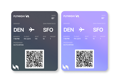 Daily UI 024 - Boarding Pass boarding pass daily ui daily ui 24 purple ui