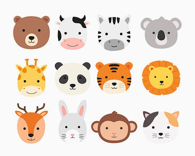 Cute Animal Sticker Element Vector branding graphic design