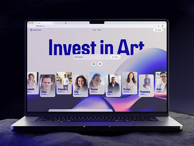 Art Investment Landing Page art beige blue graphic design hero investing landing page ui website