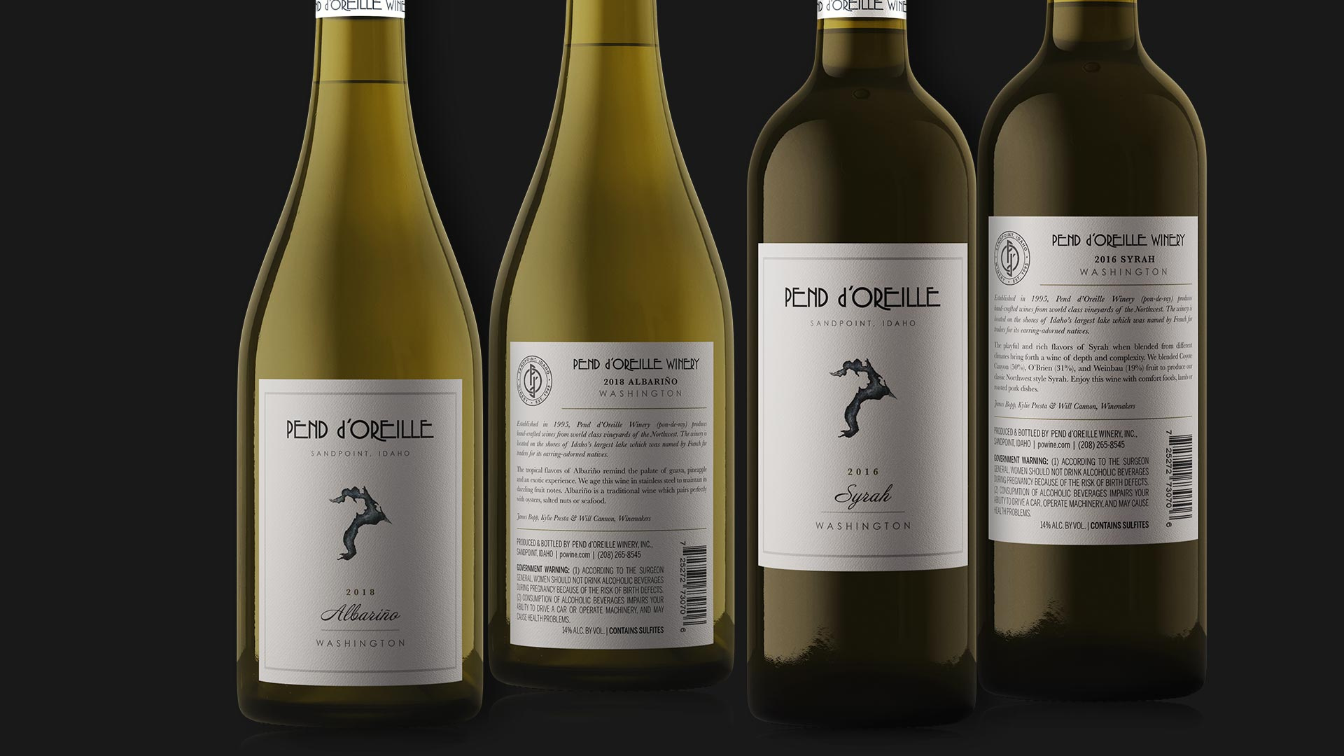 Pend d'Oreille Winery · House wine labels emboss illustrator packaging photoshop print design wine label