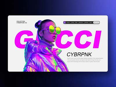 Gucci Cyberpunk Collection: Neo-Luxury in a Futuristic Dystopia 3d animation branding clothing ecommerce fashion graphic design illustration logo microanimation motion graphics ui ui motion web webdesign website