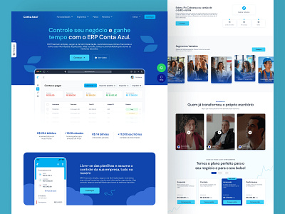 Conta Azul ERP Website app branding erp landing logo saas tech technology ui uidesign uiux uiuxdesign uxdesign website