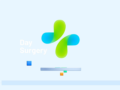 Day Surgery 3d animation blue day surgery design green hospital logo medical spline surgery ui