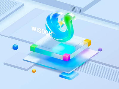 Wisdom Icon 3d animation blue glass green icon logo people spline ui wisdom