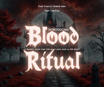 Blood Ritual Horror & Fantasy Multilingual Font book cover design design font design