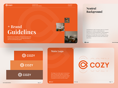 Cozy - Interior Brand Guidelines agensip brand brand book brand deck brand guide brandbook branding cleaning graphic design guideline home interior logo logo mark manual marketing minimal modern style guide template visual identity