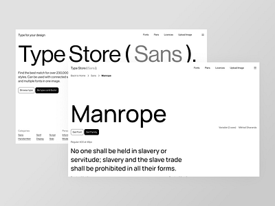 Type Foundry Website (Manrope Detail) concept design detail page download font figma font store font website free font home page landing page minimalist paid font sans font shope font type foundry type store ui ui design user interface web design