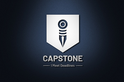 CAPSTONE - Logo Design By 3ree branding creativeprocess designinspiration dribbble essaywriting graphic design logo design royalblue thesiswriting typography white