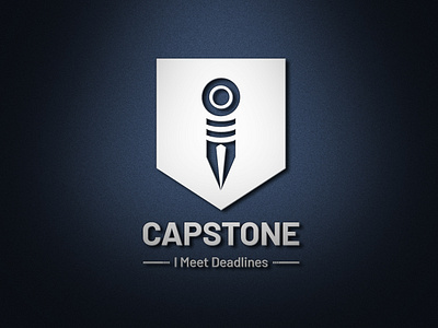 CAPSTONE - Logo Design By 3ree branding creativeprocess designinspiration dribbble essaywriting graphic design logo design royalblue thesiswriting typography white