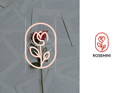 Rosemini Logo Line branding design graphic design icon illustration logo logo design logotype ui vector