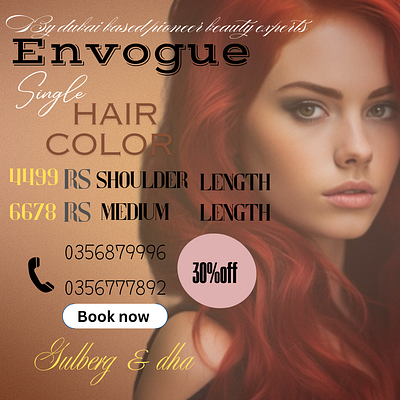 Hair color ads graphic design