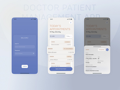 Doctor Patient Management App app design doctor patient management mobile app ui ui design