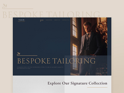 Tailoring Shop Website bespoke tailoring clothing fashion landing page mens clothing style tailoring ui web web design website design