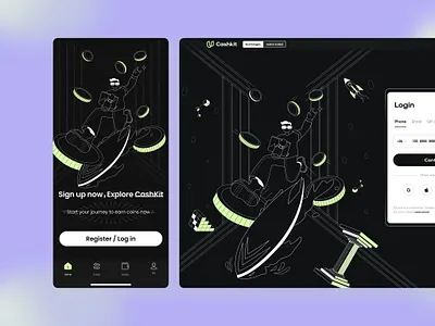 Blockchain login page M/PC app design icon illustration logo ui ux